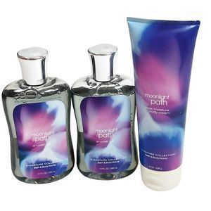 3 pc Bath & Body Works Moonlight Path Shower Gel 10 oz & Body Cream 8 oz